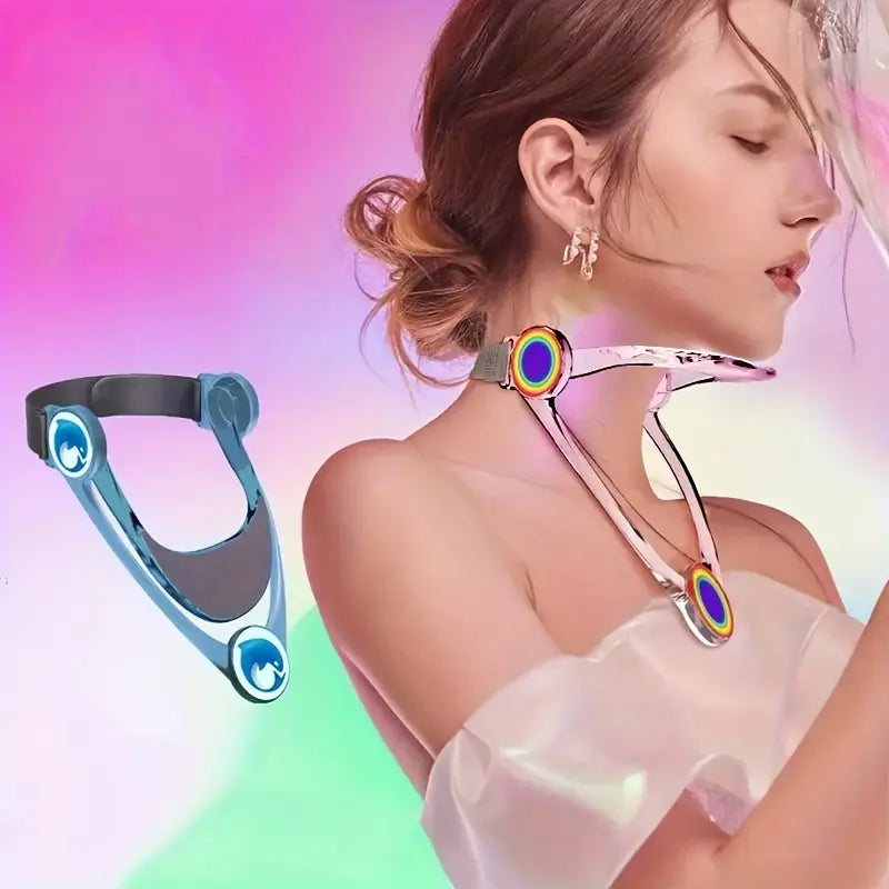 Adjustable Neck Support Collar with Curved Chin Rest and Circular Accents [YQT:ULO-260926-003:a8e33c630576ec09]