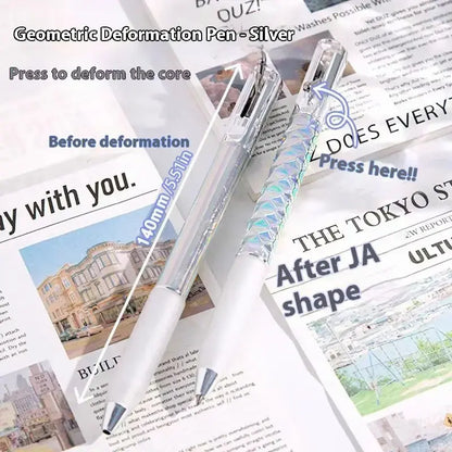 Geometric Shape-Shifting Gel Pen with Click Mechanism and Soft Grip [YQT:ULO-261006-008:7c32259f03bbc894]