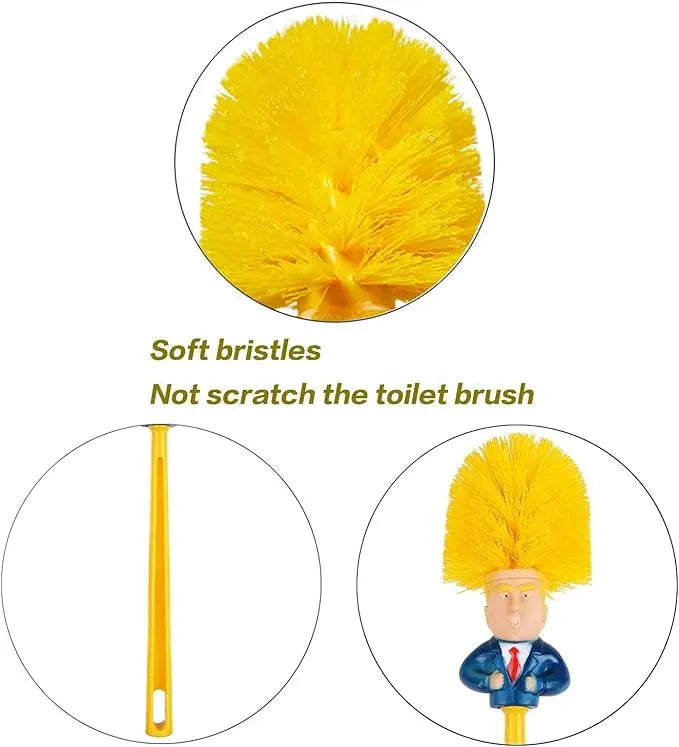 Novelty Toilet Brush with Yellow Bristles and Suited Figure Design [YQT:ULO-260915-004:5157d51e596b8992]