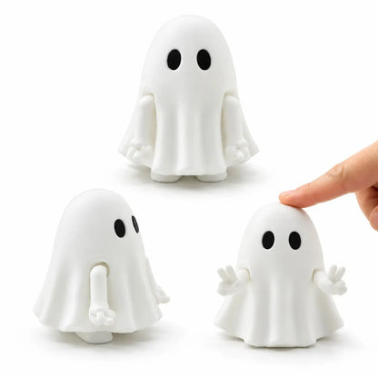 Pressable Ghost Desk Figurine with Pop-Up Hands and White 3D Printed Design [YQT:ULO-261006-003:37b7e1238df88bbb]