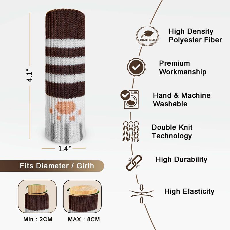 Knit Chair Leg Socks with Felt Bottoms in Striped and Holiday Designs [YQT:ULO-261029-006:d21aea74dc6e910d]