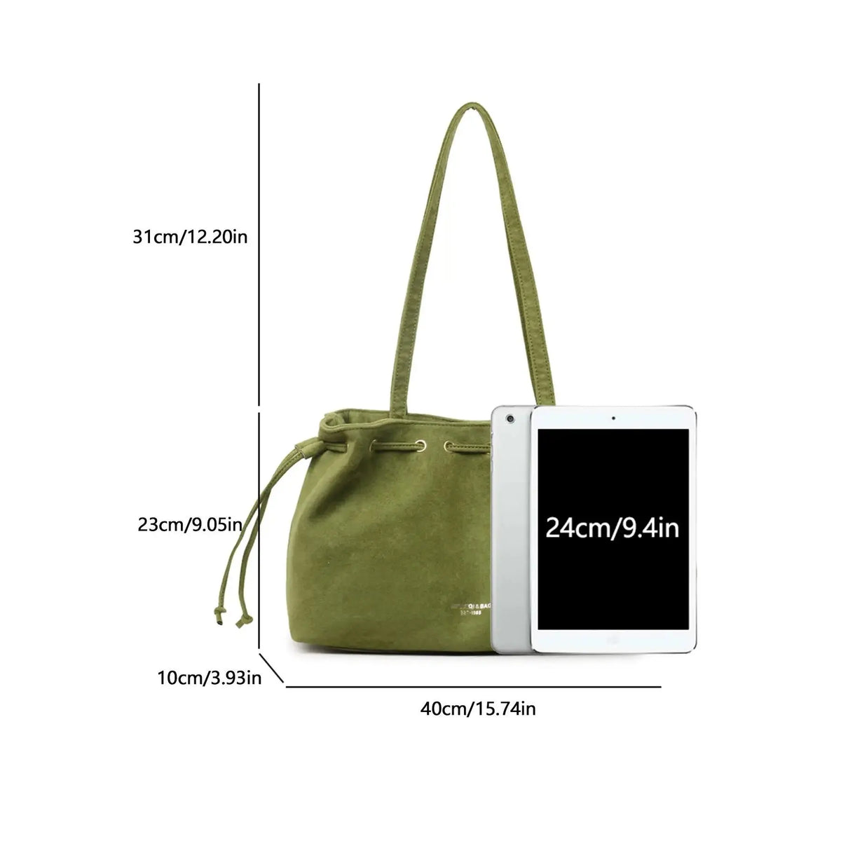 Women's Retro Drawstring Tote Bag with Double Shoulder Straps and Interior Pocket [YQT:ULO-260918-002:8d3280fb926f1fa6]