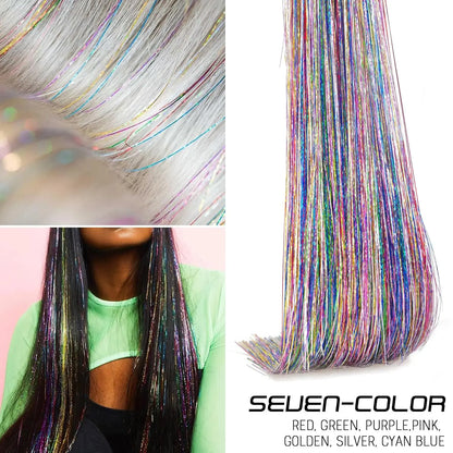 24 Inch Clip In Glitter Hair Tinsel Extensions for Parties and Festivals [YQT:ULO-260915-001:ec996899c8d37746]