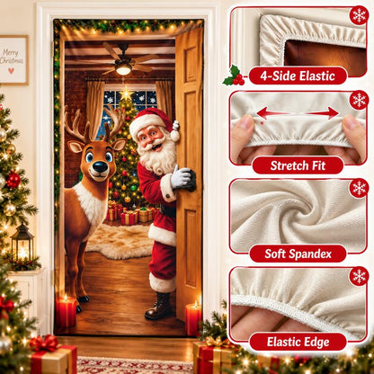 Christmas and Halloween Stretch Fabric Door Cover with Elastic Edges [YQT:ULO-261027-001:baf507fe7e2f88ac]