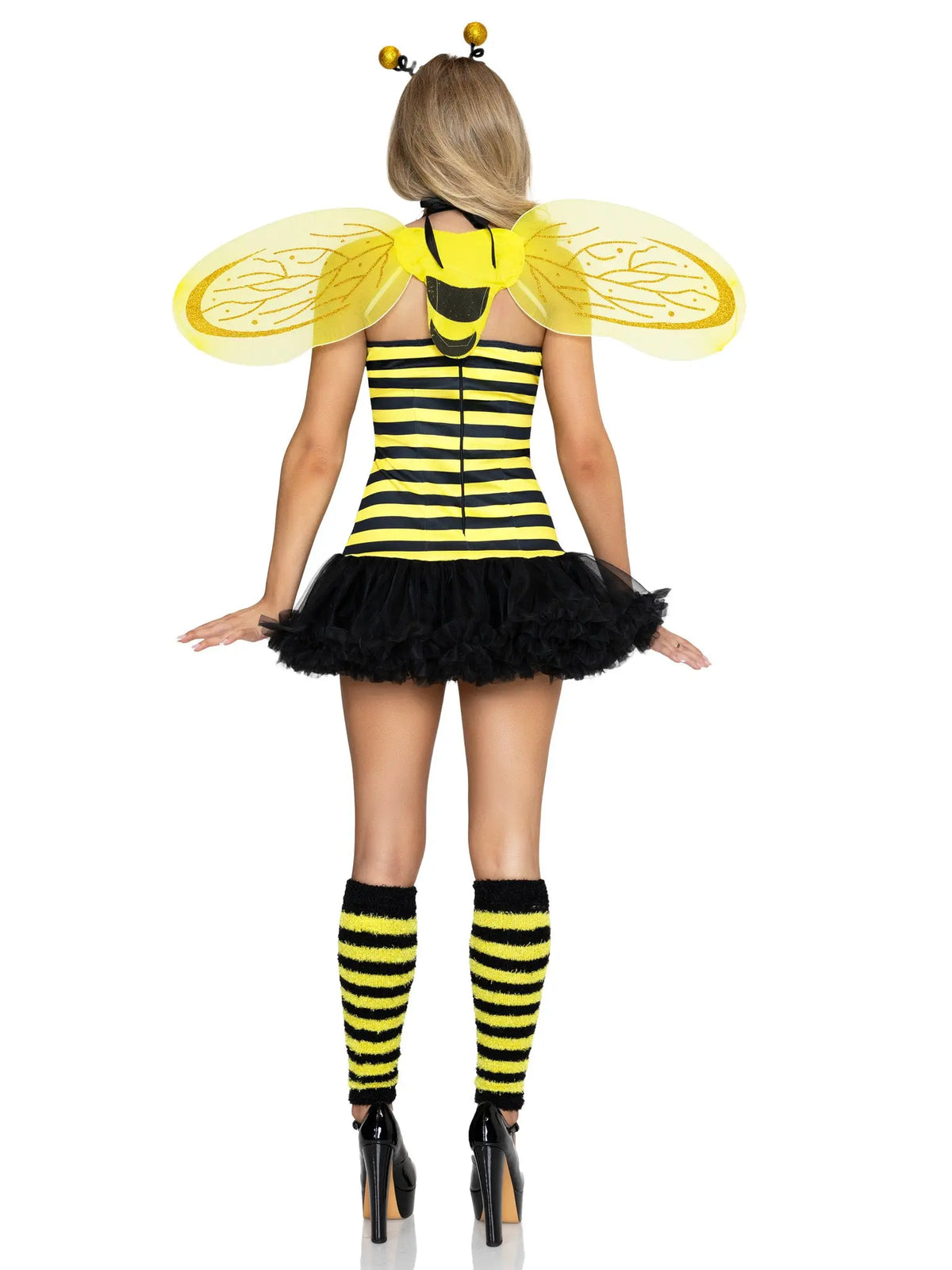 Women's Black and Yellow Daisy Bee Costume with Wings [YQT:ULO-260920-002:9f5333ffab6e0c87]