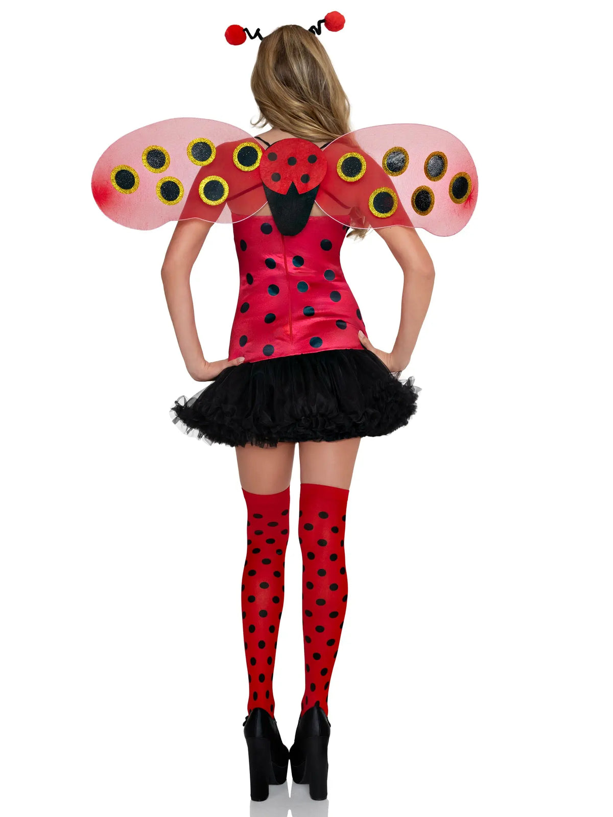 Women's Red and Black Polka Dot Bug Costume with Wings [YQT:ULO-260920-001:95aec37fff2b6482]
