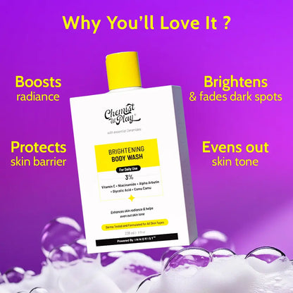 Chemist at Play Brightening Body Wash with Vitamin C and Glycolic Acid, 8 fl oz [YQT:ULO-260916-010:b8eb8abbd35c343a]