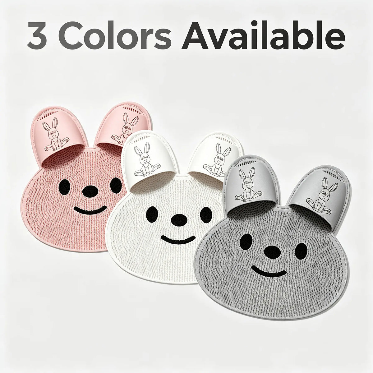 Rabbit Shaped Shower Foot Scrub Mat with Smiling Face Design [YQT:ULO-261007-006:0d84b35c41d6bfd0]