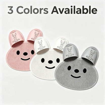 Rabbit Shaped Shower Foot Scrub Mat with Smiling Face Design [YQT:ULO-261007-006:0d84b35c41d6bfd0]