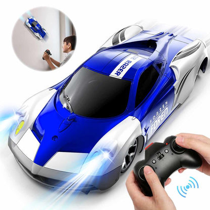 Remote Control Wall Climbing Toy Car with LED Headlights in Red or Blue [YQT:ULO-261029-004:4f6bc4fc83475f8c]