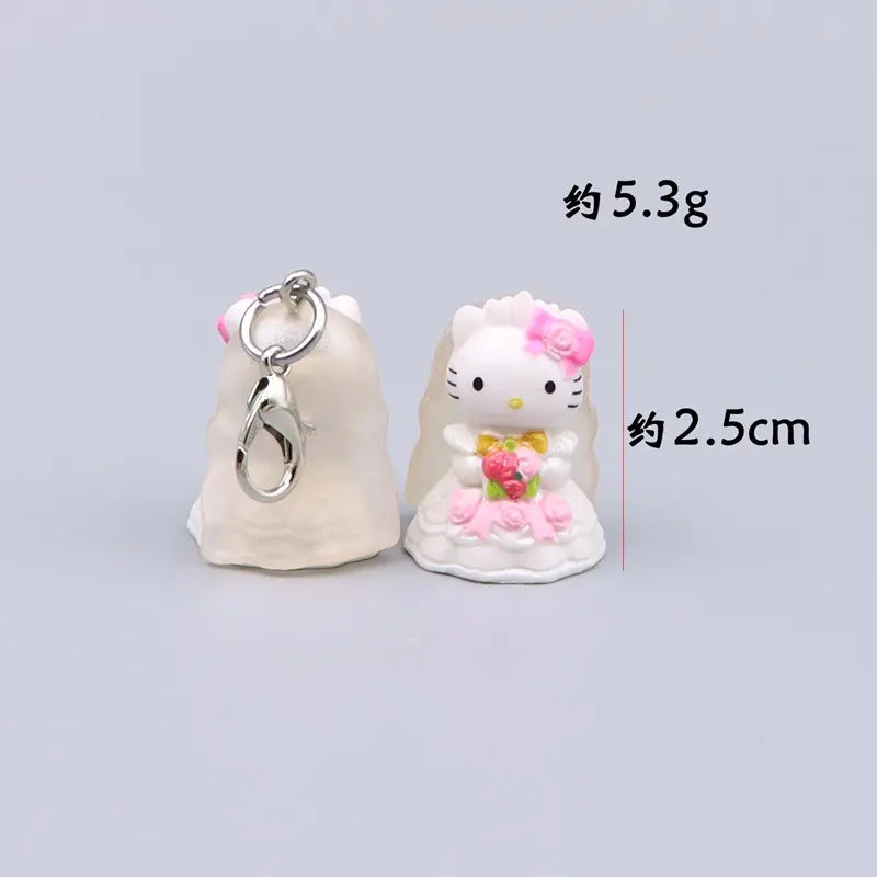 Wedding Bride and Groom Cat Charms with Lobster Clasps and Floral Details [YQT:ULO-260916-005:090c17414081be92]