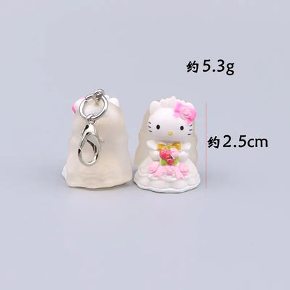 Wedding Bride and Groom Cat Charms with Lobster Clasps and Floral Details [YQT:ULO-260916-005:090c17414081be92]