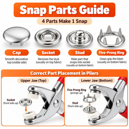 Colored Metal Snap Fastener Kit with Hand Pliers and Compartment Storage Box [YQT:ULO-261012-005:09beadef76859ea3]