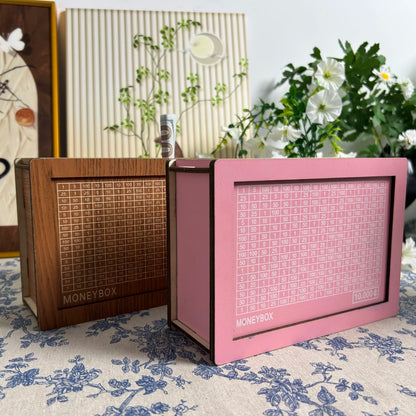 Wooden Money Saving Box with Numbered Tracker and 10000 Dollar Goal [YQT:ULO-260923-001:af880107d81844da]