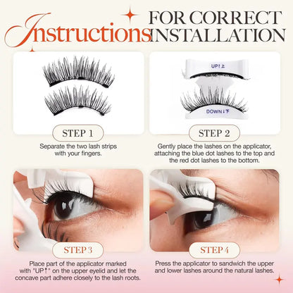 Magnetic False Eyelash Kit with Applicator and Round Mirror Storage Case [YQT:ULO-261006-005:10aaf7069da27752]