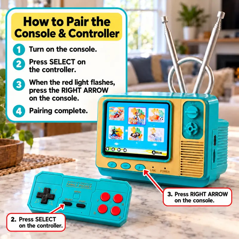 Retro TV Style Gaming Console with Controller and 308 Classic Games [YQT:ULO-261013-005:8f5d063b51173f9f]