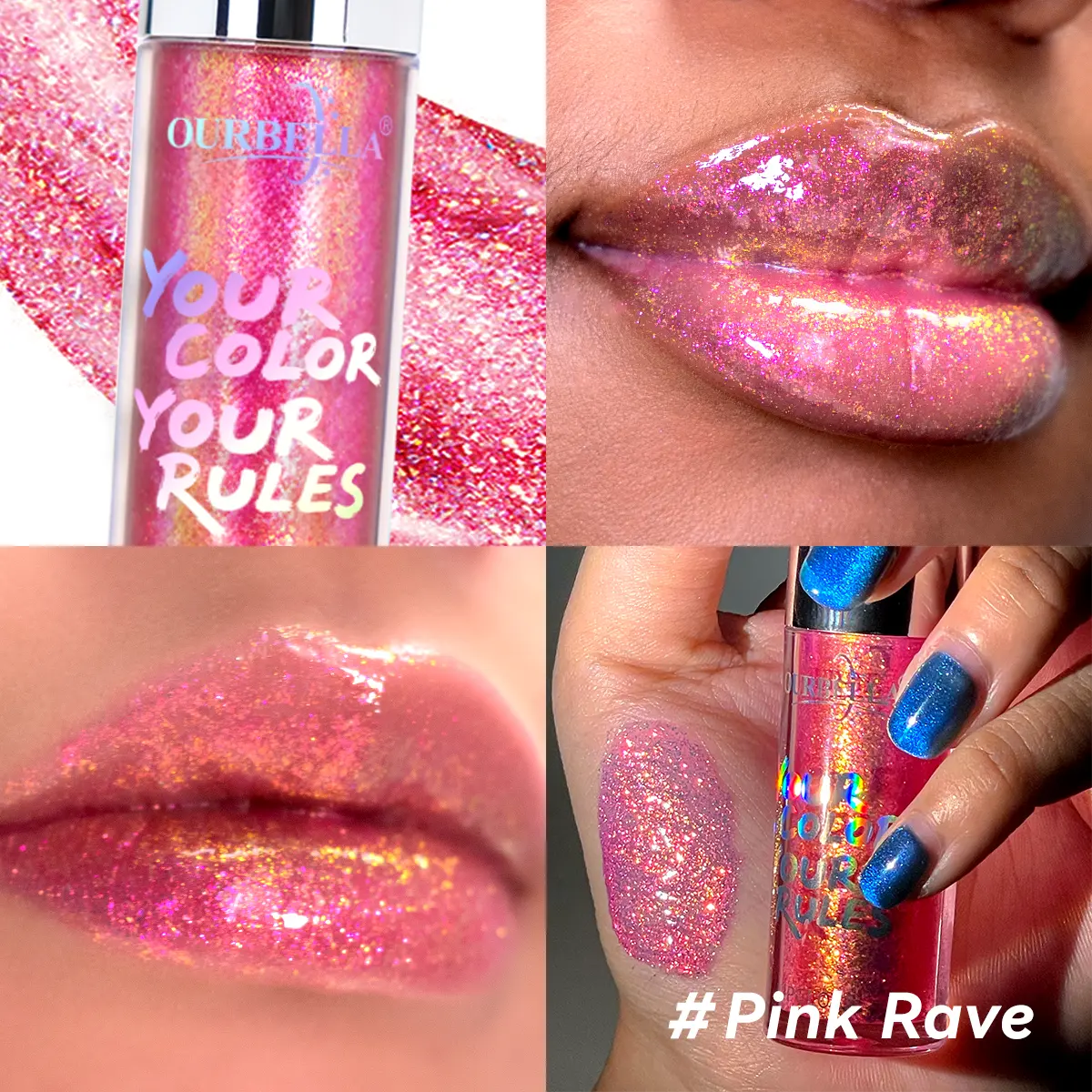 Ourbella Glitter Lip Gloss with Shimmering Color and High Shine Finish [YQT:ULO-260912-003:397ad7c6eb151376]