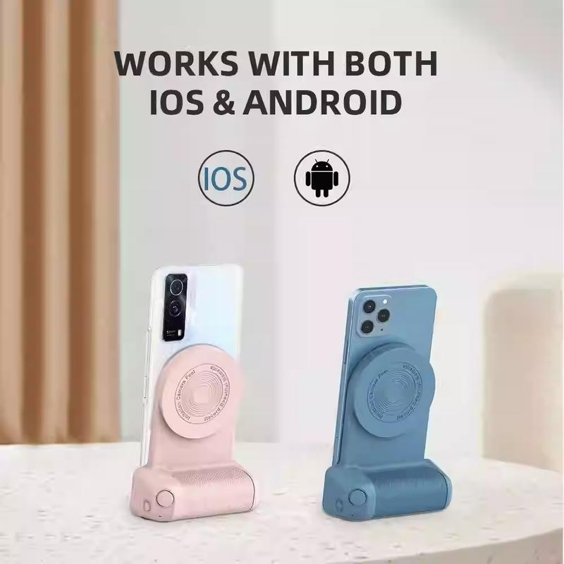 Magnetic Smartphone Camera Grip with Shutter Button and Textured Handle [YQT:ULO-261015-003:5330fb0f946e3609]