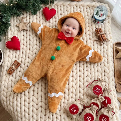 Christmas Star Shaped Hooded Baby Outfit in Gingerbread and Tree Designs [YQT:ULO-261002-002:20c58129975e0161]
