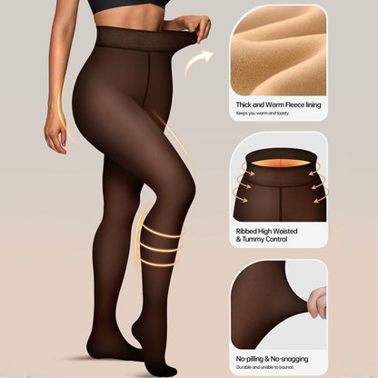Women's Fleece Lined Sheer Look Tights in Classic and High Waisted Styles [YQT:ULO-261019-005:f3acba80f367ea21]