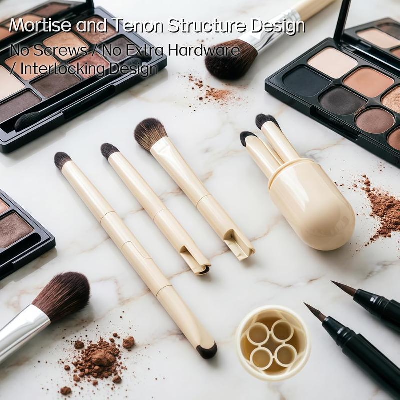 Capsule 6-in-1 Makeup Brush Set with Compact Face and Eye Brushes [YQT:ULO-261017-003:27fd84d75c55bbaa]