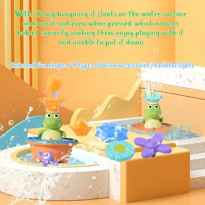Floating Crocodile Bath Toy with Colorful Lights and Four Sprinkler Designs [YQT:ULO-261008-011:a2d8ac97bf6ac247]