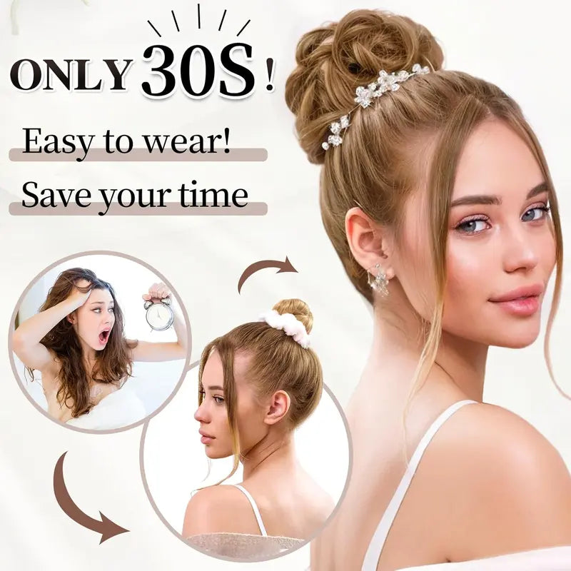 Wavy Curly Messy Bun Hair Scrunchie with Elastic Band for Updos [YQT:ULO-261006-006:7f8074c6aacf3f54]