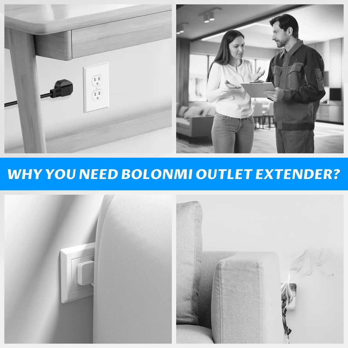 Adjustable Wall Outlet Extender with Two AC Outlets and USB Charging Ports [YQT:ULO-260924-006:4adc8c738503ea98]