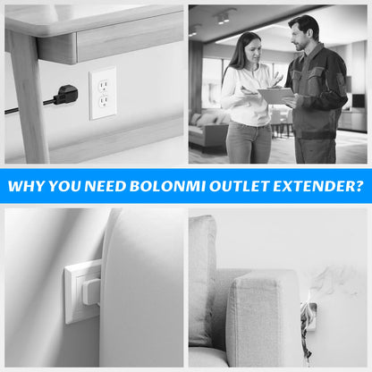 Adjustable Wall Outlet Extender with Two AC Outlets and USB Charging Ports [YQT:ULO-260924-006:4adc8c738503ea98]