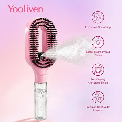 Yooliven 3-in-1 Mist Spray Detangling Hair Brush with Refillable Water Handle [YQT:ULO-261019-002:02a23e28819ffbc1]