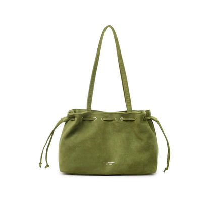 Women's Retro Drawstring Tote Bag with Double Shoulder Straps and Interior Pocket [YQT:ULO-260918-002:b3e15e4804c0b3a9]