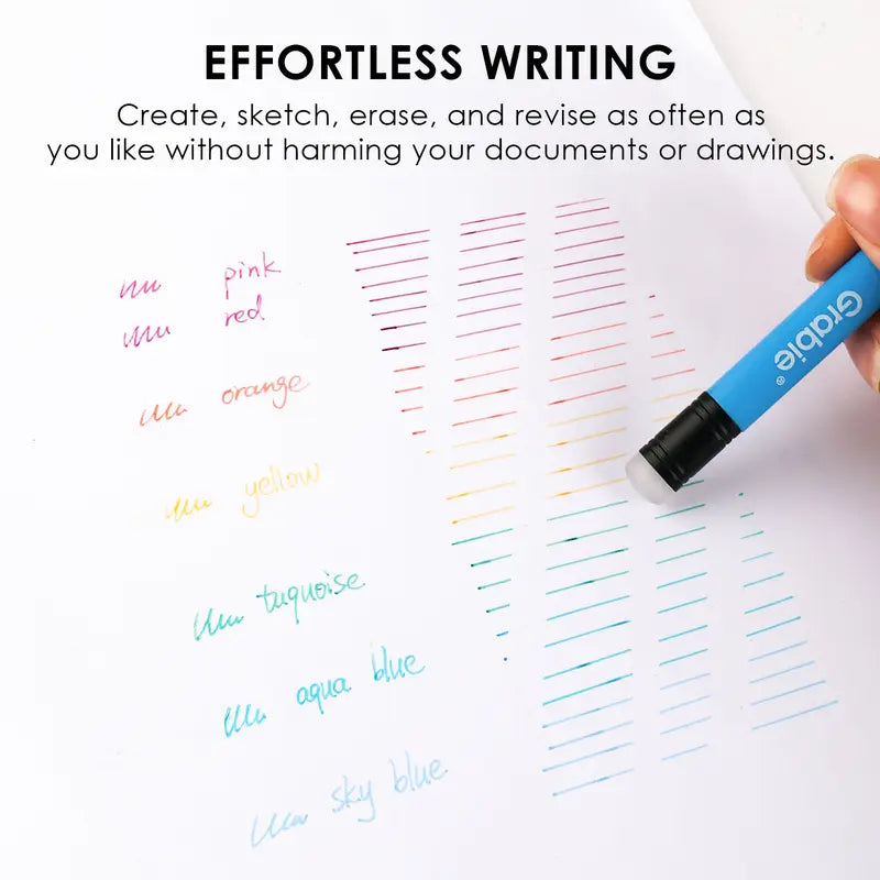 Grabie Erasable Gel Pen Set with Built-In Erasers and Colorful Pencil Design [YQT:ULO-261005-001:4c19e8ee30828945]