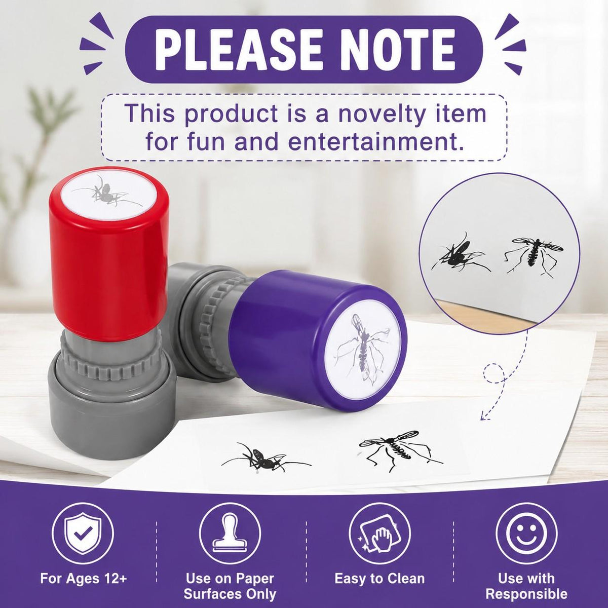 Mosquito Self-Inking Stamps with Novelty Insect Designs for Paper Crafts [YQT:ULO-261029-002:3e1dcefeaf546fcd]
