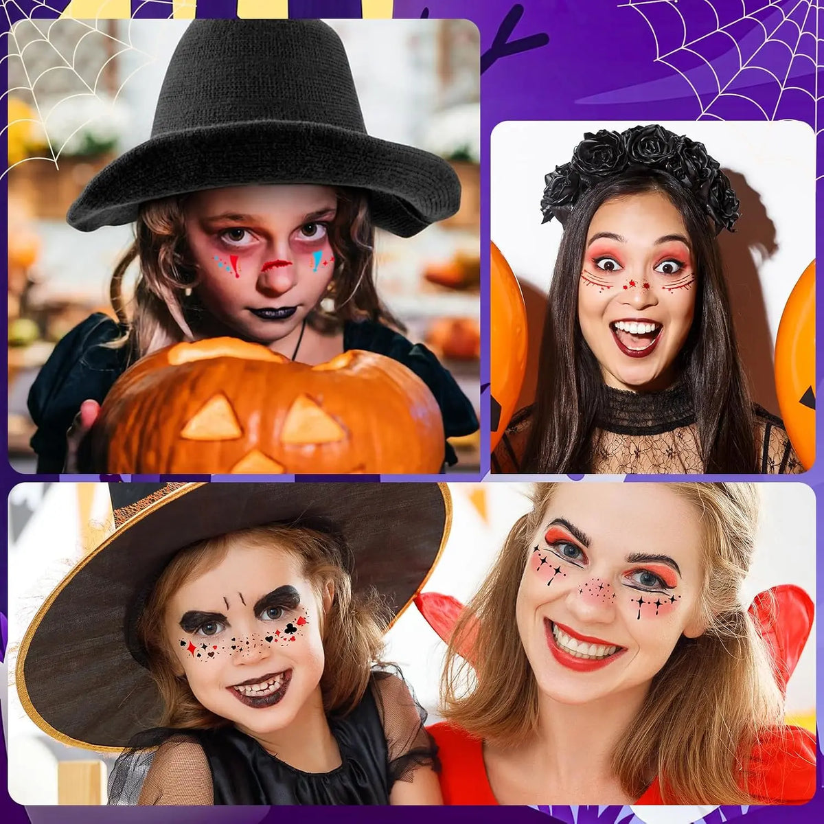 24-Piece Decorative Freckle Face Patches with Halloween and Glitter Designs [YQT:ULO-260914-003:3cadd49b906ce523]