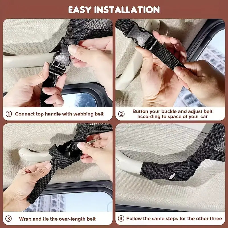 Car Ceiling Storage Net with Reinforced Mesh and Adjustable Buckle Straps [YQT:ULO-260924-005:589df0feb38df588]