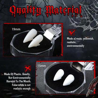 Vampire Fangs Set with Four Sizes for Halloween Costumes and Gothic Looks [YQT:ULO-261012-004:1f4337d3e0eb1e8d]