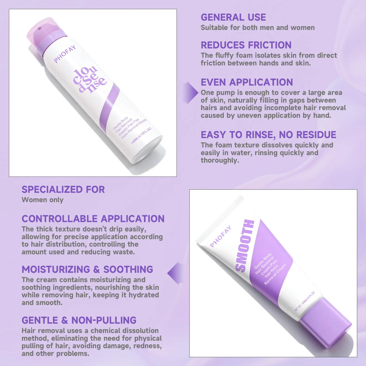 PHOFAY Body Hair Removal Mousse and Cream with Citrus Scent [YQT:ULO-260916-006:50d5dd85ca7a7e49]