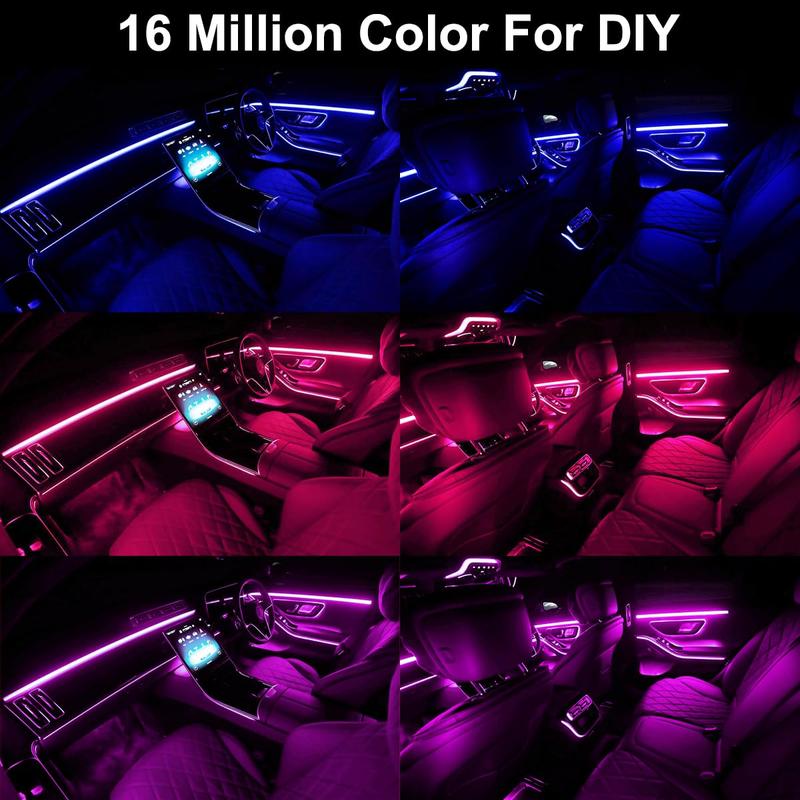 RGB LED Car Interior Ambient Lighting Kit with App Control and Music Sync [YQT:ULO-261029-003:c16914b9df36e629]