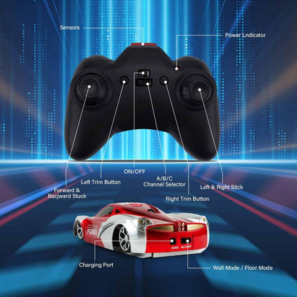 Remote Control Wall Climbing Toy Car with LED Headlights in Red or Blue [YQT:ULO-261029-004:e5123ab195d4ccc6]