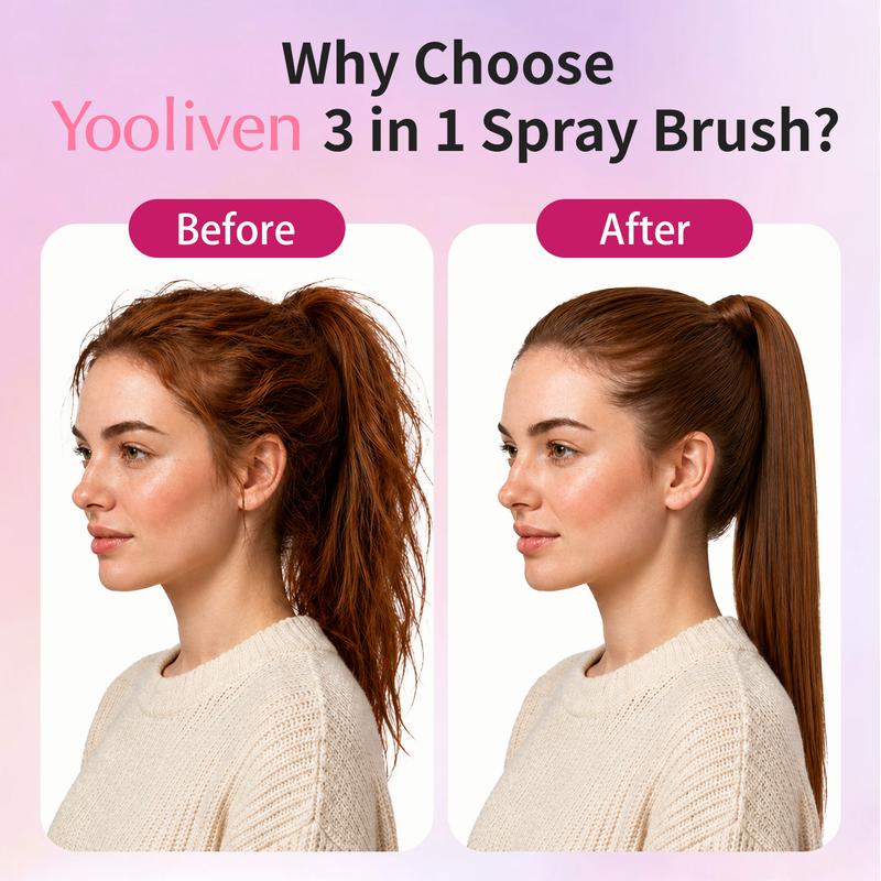 Yooliven 3-in-1 Mist Spray Detangling Hair Brush with Refillable Water Handle [YQT:ULO-261019-002:69c102d9e2898618]