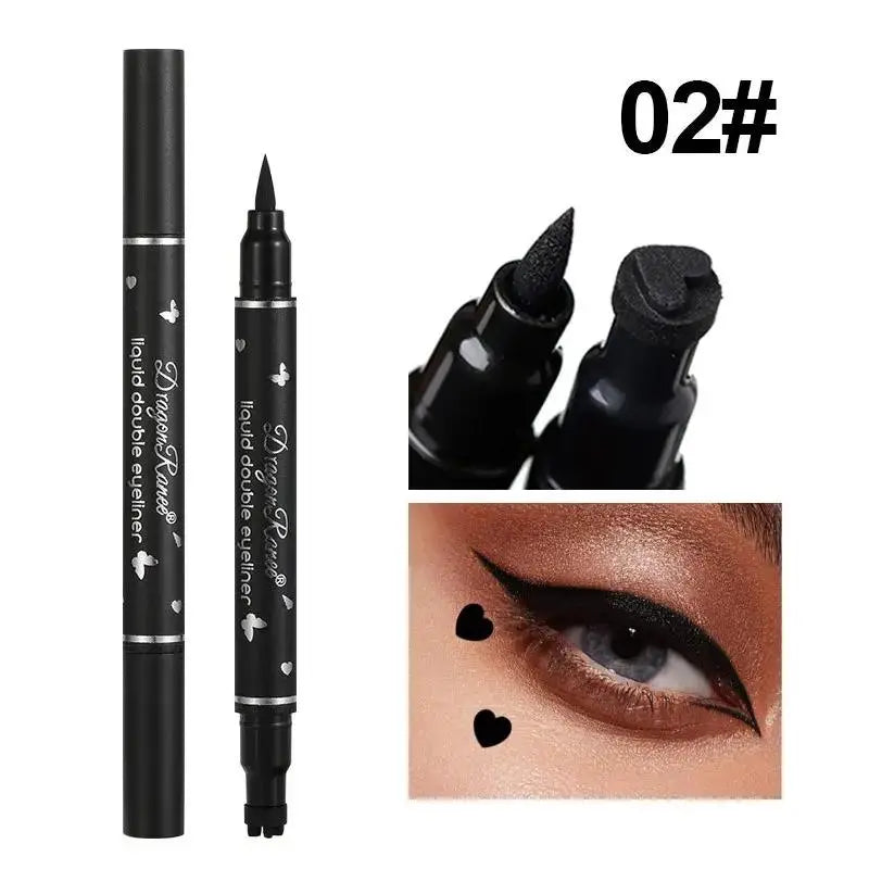 Black Double-Ended Liquid Eyeliner Pens with Wing and Decorative Stamps [YQT:ULO-261009-002:277d70c6079f85ae]
