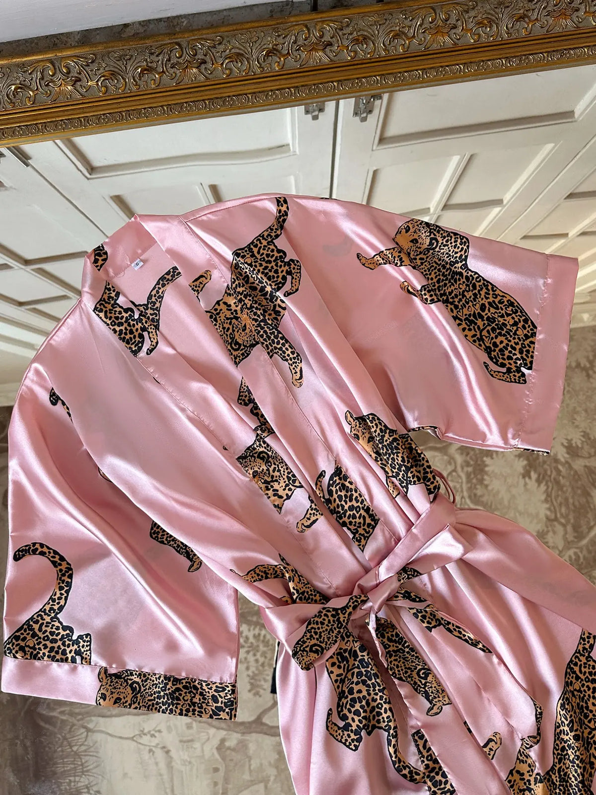 Women's Leopard Print Kimono Robe with Tie Waist and Wide Sleeves [YQT:ULO-260921-001:13b38d9186d67dc0]