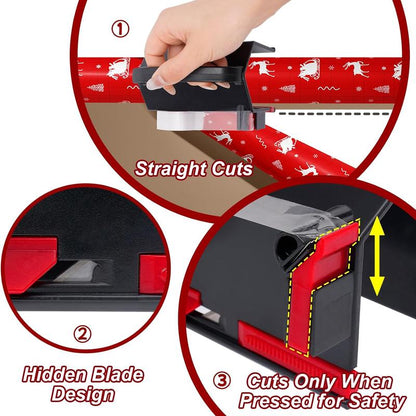2-Pack Wrapping Paper Cutter and Tape Dispenser with Carry Handle [YQT:ULO-261015-005:e17d708bf7612836]