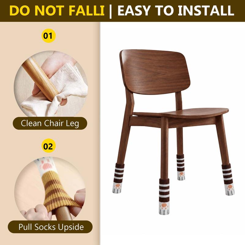 Knit Chair Leg Socks with Felt Bottoms in Striped and Holiday Designs [YQT:ULO-261029-006:71370b741e5a43cf]