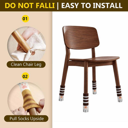 Knit Chair Leg Socks with Felt Bottoms in Striped and Holiday Designs [YQT:ULO-261029-006:71370b741e5a43cf]
