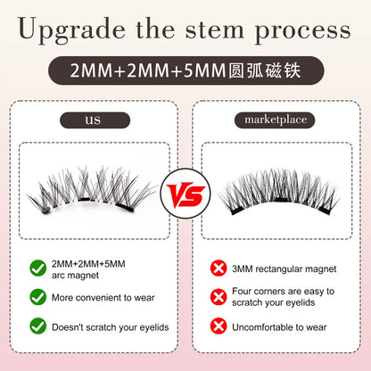 Magnetic False Eyelash Kit with Applicator and Round Mirror Storage Case [YQT:ULO-261006-005:dd32ba1aeeb00159]