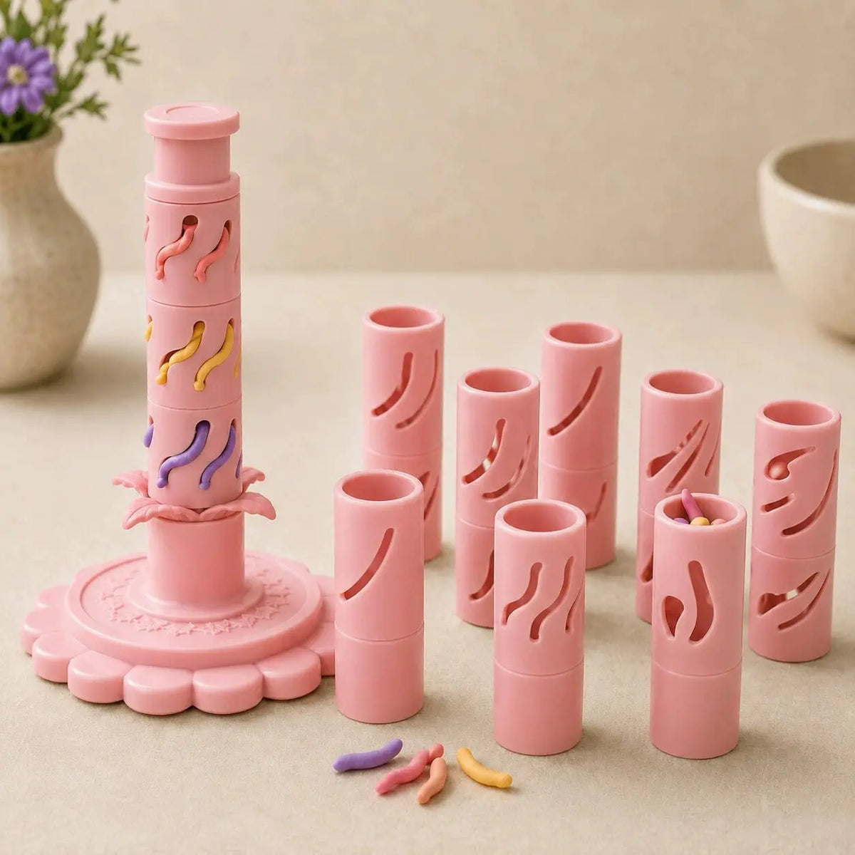 Clay Flower Maker Tool Set with Layered Petal Cutters and Press [YQT:ULO-260912-006:e2933be3797e076a]