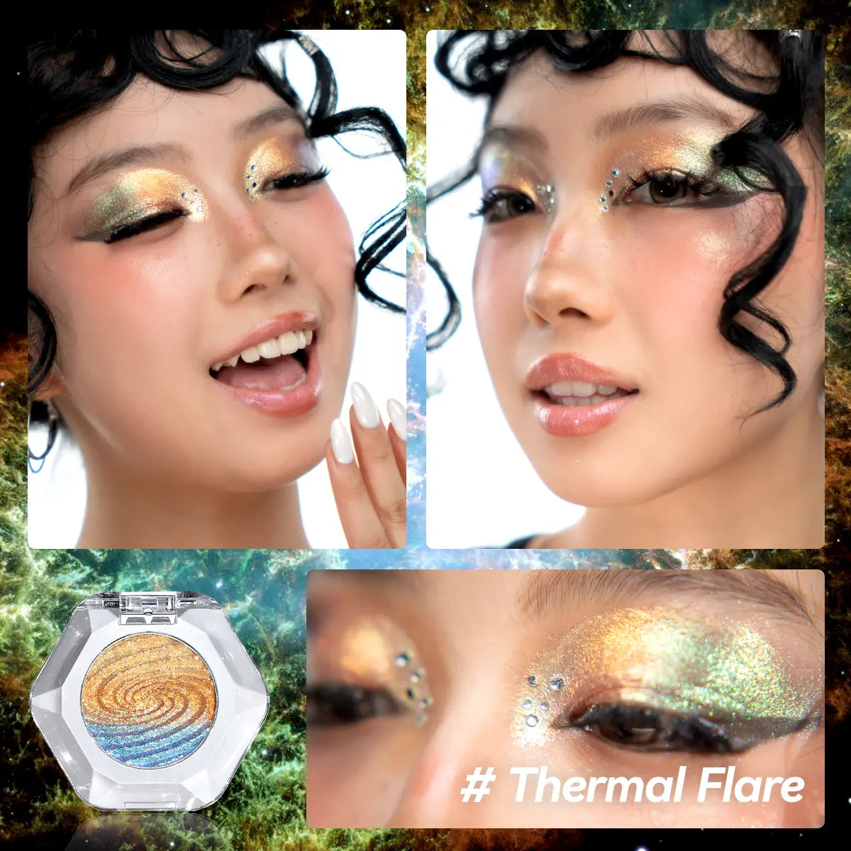 Multichrome Ombre Shimmer Eyeshadow with Galaxy Swirl Design in Clear Compact [YQT:ULO-260915-002:0e0c5e570797cc32]