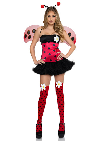 Women's Red and Black Polka Dot Bug Costume with Wings [YQT:ULO-260920-001:1edf46c94b9e09e1]