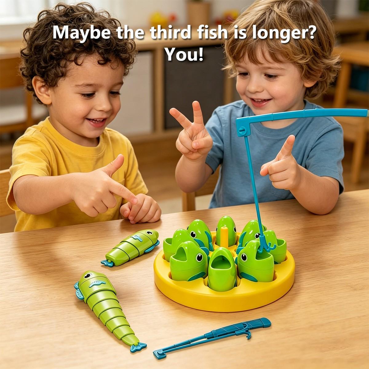 Tabletop Fishing Game with Stretching Green Fish and Blue Fishing Rods [YQT:ULO-261015-002:d08a01d0854f8a67]
